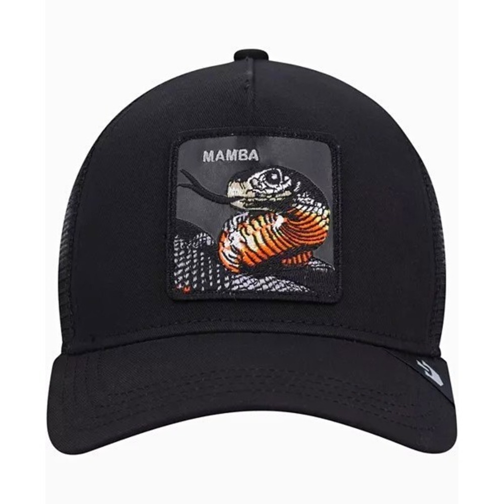 Goorin Bros Mamba Snake Patch Black Mesh Back Adjustable Trucker Hat